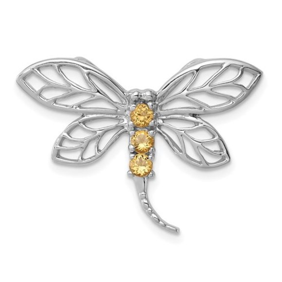 Sterling Silver Dragonfly Pendant Hidden Bail gemstone birthstone amethyst - Picture 1 of 7